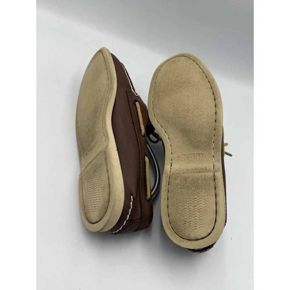 Sperry Top-Sider A/O 2-Eye Leather Boat Shoes Men's 8.5 Wide Dark Brown Non Mark